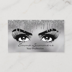 Carte De Visite Parties scintillant d'argent gouttes Eyebrow Eyela