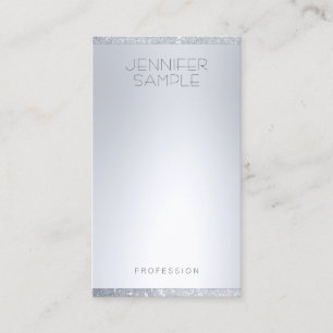 Carte De Visite Parties scintillant d'argent Look minimaliste mode