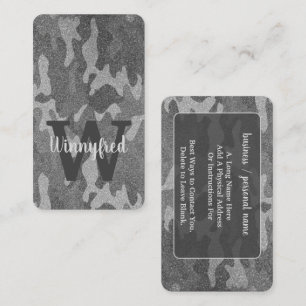 Carte De Visite Parties scintillant de camouflage en argent et en