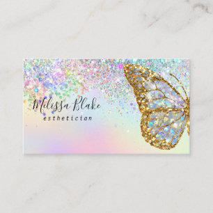 Carte De Visite parties scintillant de faux pastel papillon