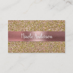 Carte De Visite Parties scintillant de glam rose et or Rose flush