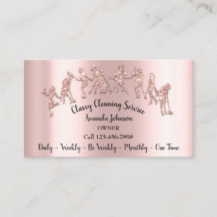 Carte De Visite Parties scintillant de l'Rose du logo des services