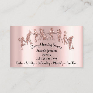 Carte De Visite Parties scintillant de l'Rose du logo des services