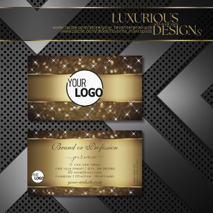 Carte De Visite Parties scintillant de luxe en or foncé Stars Log