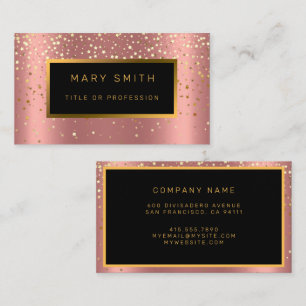 Carte De Visite Parties scintillant de luxe Gold Rose étoiles