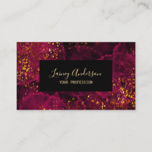 Carte De Visite Parties scintillant de luxe noir rose foncé et fau