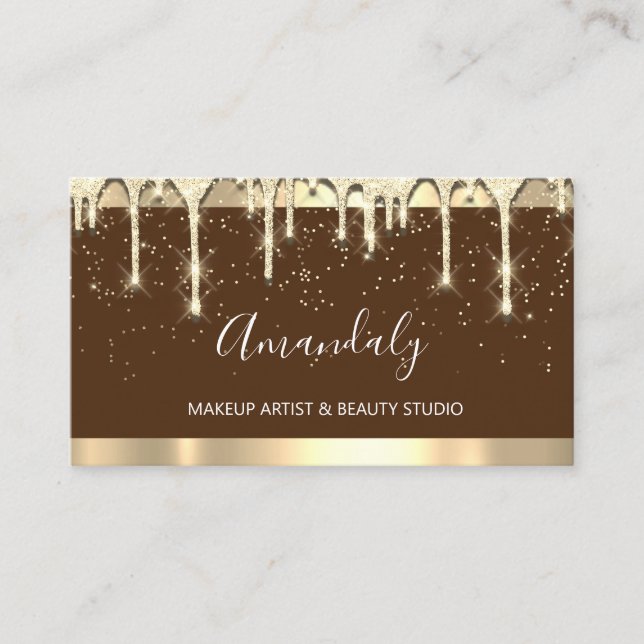 Carte De Visite Parties scintillant de maquillage 3dEffect Drips C (Devant)