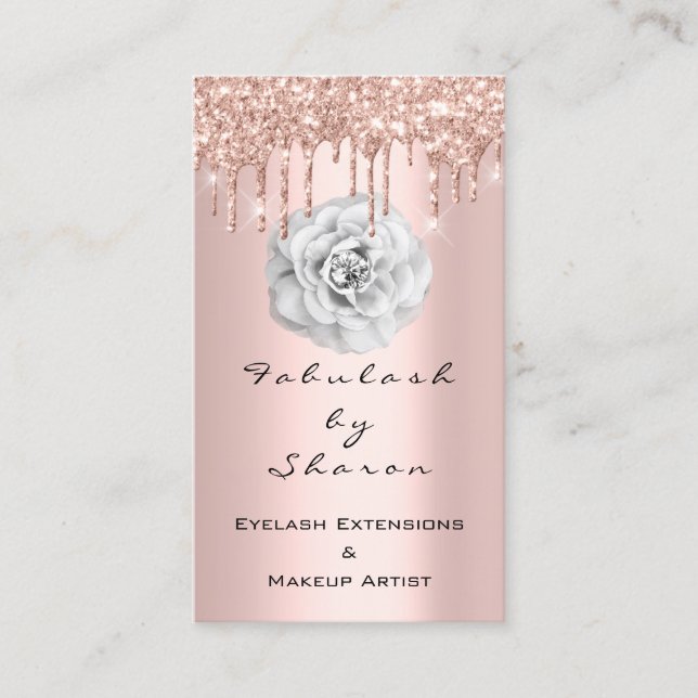 Carte De Visite Parties scintillant de maquillage Artiste Rose Dia (Devant)