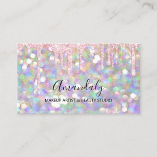 Carte De Visite Parties scintillant de maquillage Gold Parties sci