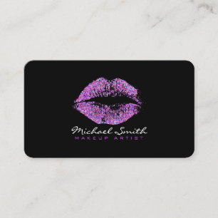 Carte De Visite Parties scintillant de maquillage Lèvres multicol