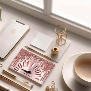 Carte De Visite Parties scintillant de maquillage Rose de clous Ma