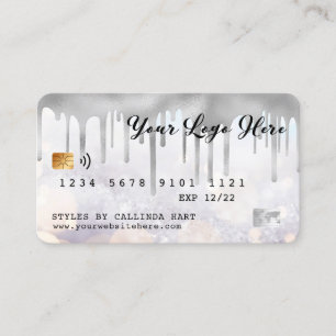 Carte De Visite Parties scintillant de neige Bokeh Loyauté Remise 