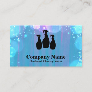 Carte De Visite Parties scintillant de nettoyage élégant Aquarelle