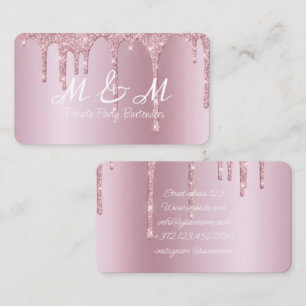 Carte De Visite Parties scintillant de peinture rose Gradient liqu