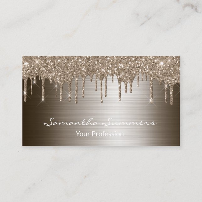 Carte De Visite Parties scintillant de Personnaliser élégante en m (Devant)