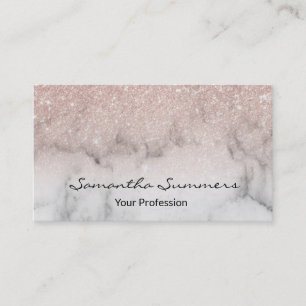 Carte De Visite Parties scintillant de Personnaliser en marbre ros