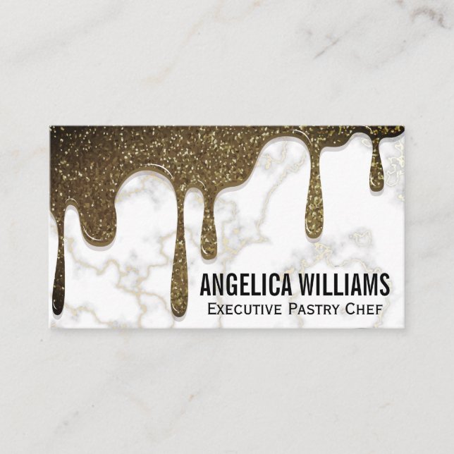 Carte De Visite Parties scintillant de sirop | Marbre et Whisk (Devant)