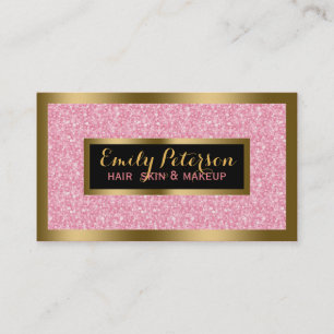 Carte De Visite Parties scintillant de télécopie rose Gold Accents