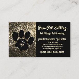 Carte De Visite Parties scintillant de toilettage d'animaux de com