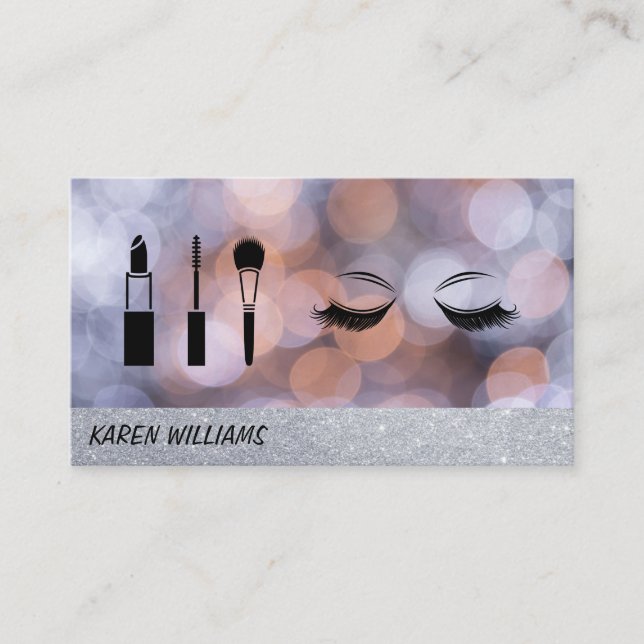 Carte De Visite Parties scintillant des cils | Artiste de maquilla (Devant)