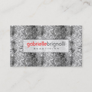 Carte De Visite Parties scintillant Disco Ball Black & White