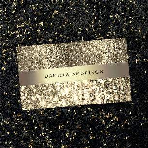 Carte De Visite Parties scintillant d'or au champagne glamour Luxe