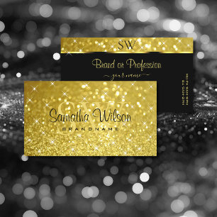 Carte De Visite Parties scintillant d'or chatoyante Étoiles et ini