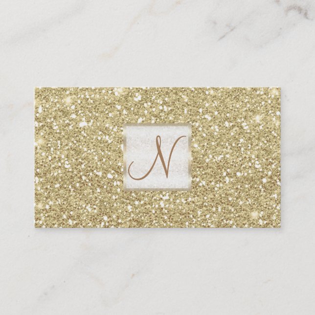 Carte De Visite Parties scintillant d'or clair Chic Glam Glitzy Sa (Devant)