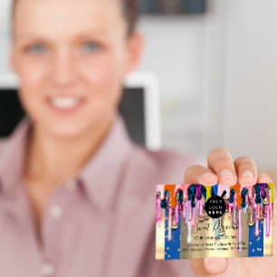 Carte De Visite Parties scintillant d'or Confetti Holograph Driver