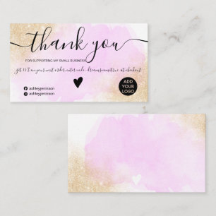 Carte De Visite parties scintillant d'or, coup de pinceau violet, 