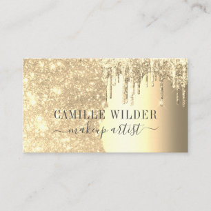Carte De Visite Parties scintillant d'or de maquillage