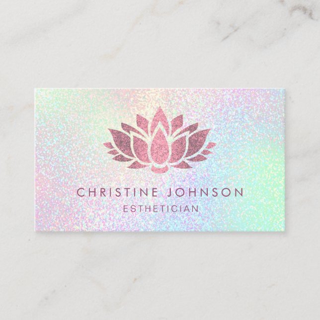 Carte De Visite parties scintillant d'or faux rose lotus fleur (Devant)