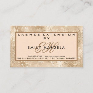 Carte De Visite Parties scintillant d'or Lashes avec instructions