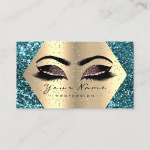 Carte De Visite Parties scintillant d'or maquillage artiste Lash B