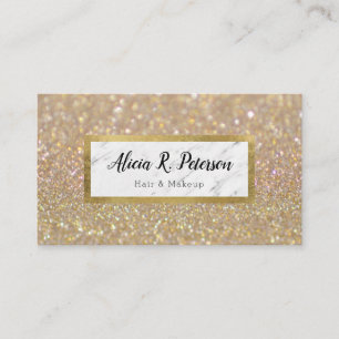 Carte De Visite Parties scintillant d'or Marbre maquillage Artiste