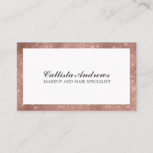 Carte De Visite Parties scintillant d'or minimaliste moderne Rose 