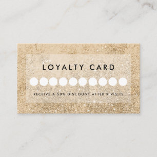 Carte De Visite Parties scintillant d'or moderne Loyauté Salon