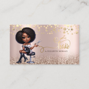 Carte De Visite Parties scintillant d'or Rose de ciseaux femmes af