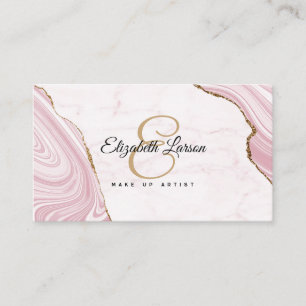 Carte De Visite Parties scintillant d'or Rose moderne en marbre Q