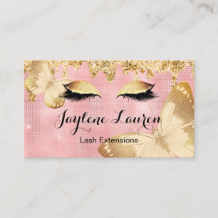 Carte De Visite Parties scintillant d'or rose pâle Classy Drips