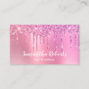 Carte De Visite parties scintillant d'or rose rose stylisée goutte
