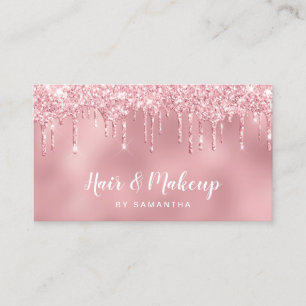 Carte De Visite parties scintillant dorée rose chic goutte les che
