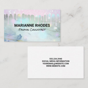 Carte De Visite Parties scintillant Drip Bokeh   Marbre