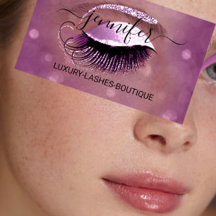 Carte De Visite Parties scintillant du logo du code QR Eyelash Ber