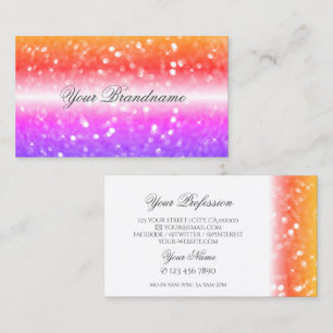 Carte De Visite Parties scintillant élégante blanche colorée brill