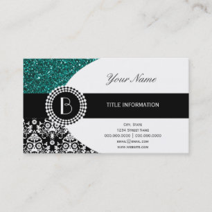Carte De Visite Parties scintillant élégante et modèle Damas av