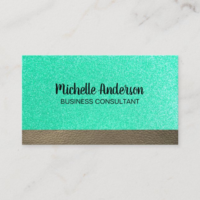 Carte De Visite Parties scintillant en cuir (Devant)