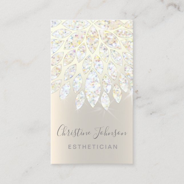 Carte De Visite parties scintillant en faux dahlia bijou design (Devant)