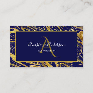 Carte De Visite Parties scintillant en marbre bleu de la Girona Na