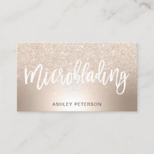 Carte De Visite Parties scintillant en or chic microblading ombre 